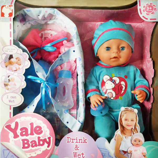

Кукла Реборн (пупс) мальчик, интерактивный "Yale baby" 40см Голубой