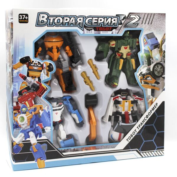 

Набор трансформеров Тобот мини 4 в 1 Игрушка-трансформер Tobot 4 в 1 Tobot V Rocky Zango Apachi