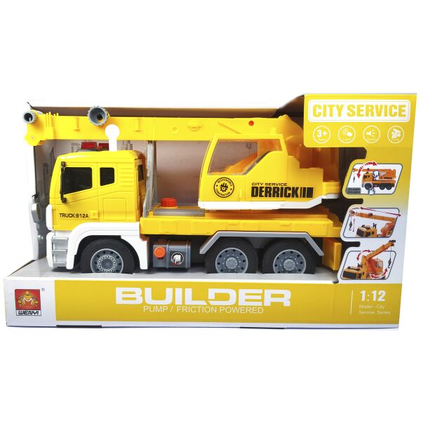 

Машинка кран спецтехника с воздушной помпой "Builder" Желтый (свет, звук)