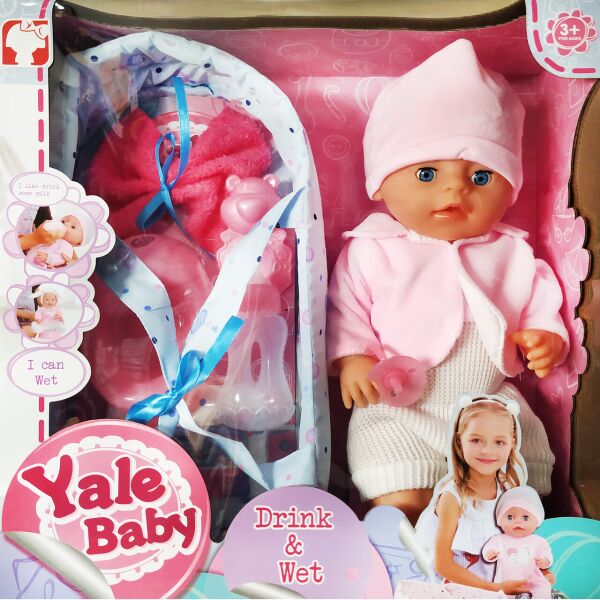 

Кукла Реборн (пупс) девочка, интерактивный "Yale baby" (40см) (розовый)