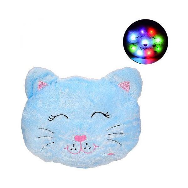 

Игрушка-подушка с подсветкой "Котик", голубой BL0909