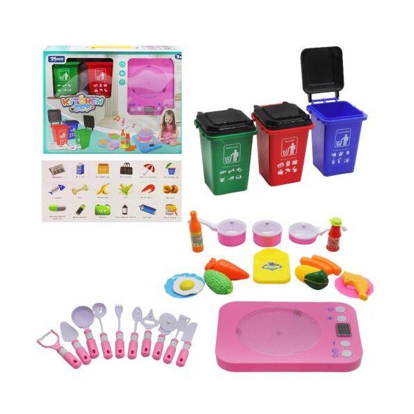 

Игровой набор "Кухня с контейнерами", розовый 998-8A/B