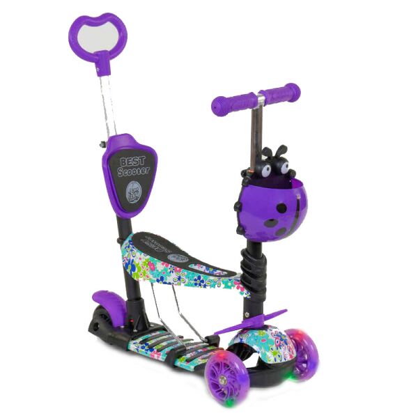 

Самокат 5в1 68995 Best Scooter, АБСТРАКЦИЯ, PU колеса, ПОДСВЕТКА КОЛЕС, в коробке