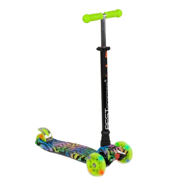 

Самокат А 25599 /779-1342 MAXI "Best Scooter" пластмассовый, 4 колеса PU, СВЕТ, трубка руля алюминиевая, d=12см, в коробке