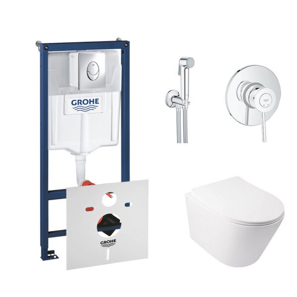 

Комплект инсталляция Grohe Rapid SL 38721001 и унитаз с сиденьем Qtap Swan QT16335178W + набор для гигиенического душа со смесителем Grohe BauClassic 2904800S (SD00038275)