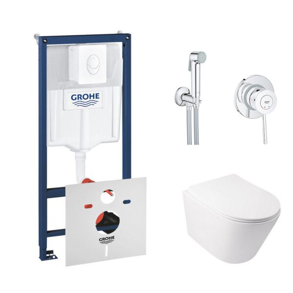 

Комплект инсталляция Grohe Rapid SL 38722001 и унитаз с сиденьем Qtap Swan QT16335178W + набор для гигиенического душа со смесителем Grohe BauClassic 2904800S (SD00038281)