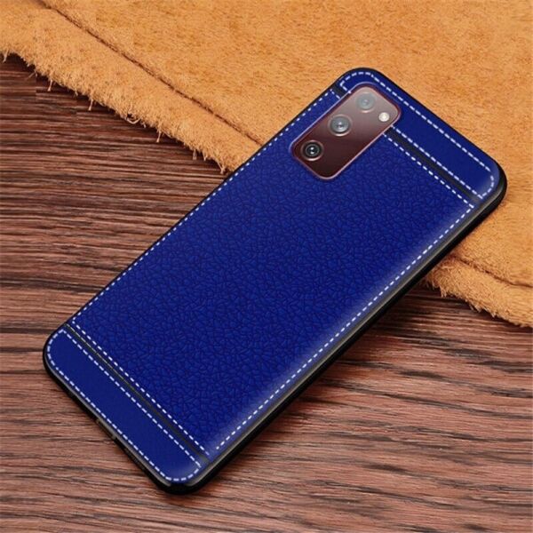 

Чехол Fiji Litchi для Samsung Galaxy S20 FE (G780) силикон бампер с рифленой текстурой синий