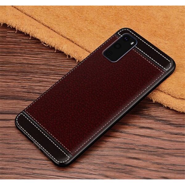 

Чехол Fiji Litchi для Samsung Galaxy S21 (G991) силикон бампер с рифленой текстурой темно-коричневый