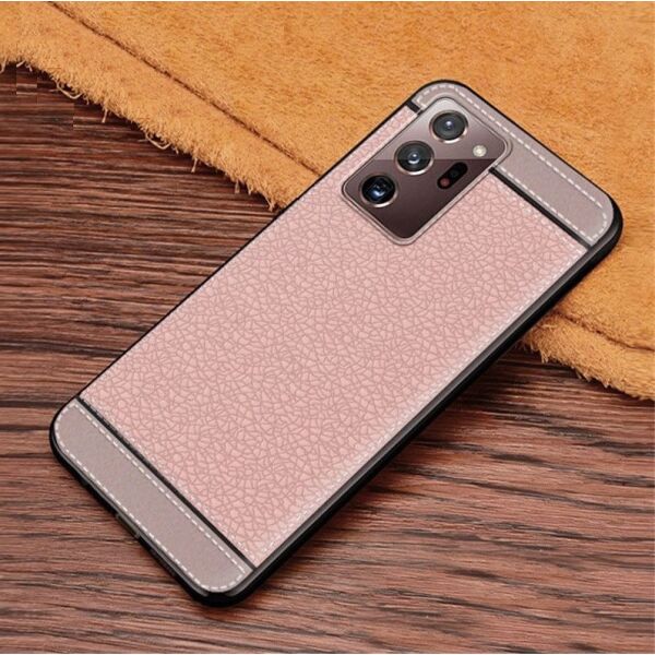 

Чехол Fiji Litchi для Samsung Galaxy S21 Ultra (G998) силикон бампер с рифленой текстурой светло-розовый