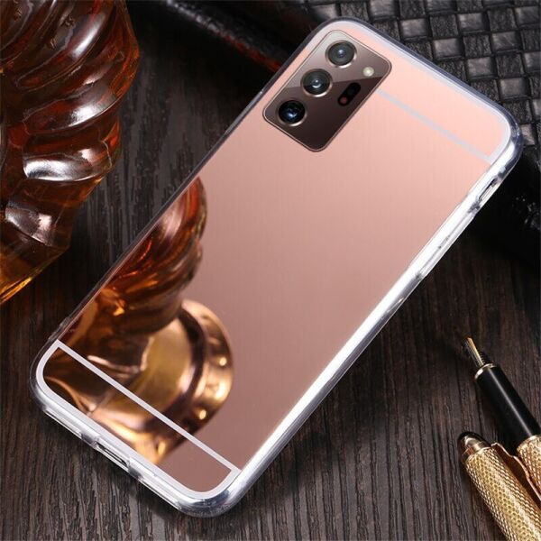 

Чехол Fiji Mirror для Samsung Galaxy S21 Ultra (G998) силикон зеркальный бампер розовое золото