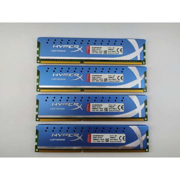 

Комплект оперативной памяти Kingston HyperX Genesis DDR3 16Gb (4x4Gb) 1600MHz PC3-12800 (KHX1600C9D3K4/16G refurbished