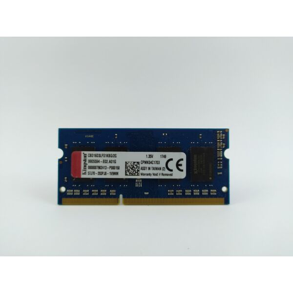 

Оперативная память для ноутбука SODIMM Kingston DDR3L 2Gb 1600MHz PC3L-12800S (CBD16D3LFS1KBG/2G) refurbished