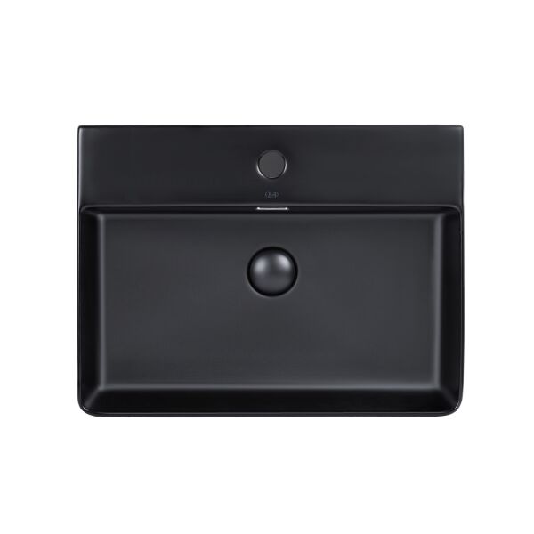 

Раковина Qtap Nando LT 600х420х120 Matt black с донным клапаном QT12112173MBMB