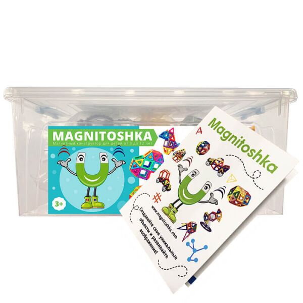 

Магнитный конструктор Magnitoshka 160 деталей (большой размер, все магнитные детали) ()