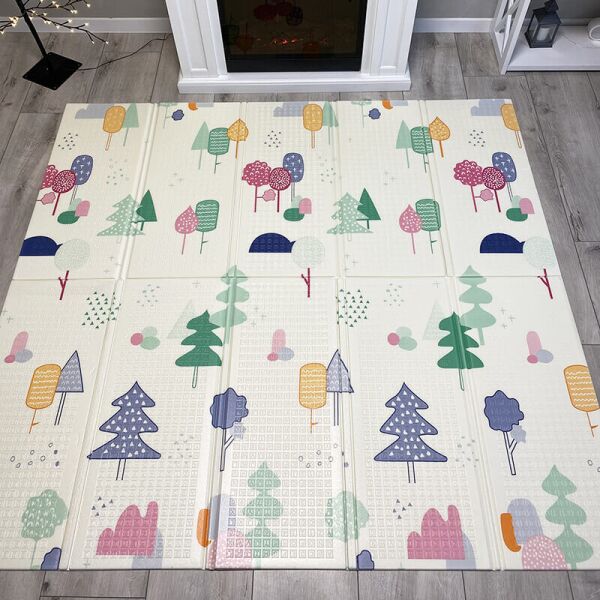 

Детский коврик для ползания складной Magnitoshka Яркий сад и Тучки (термоковрик) 200/180/1 см ()