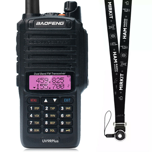 

Рация Baofeng UV-9R Plus MK1, 8W, Li-ion 2200 мАч UHF/VHF, IP67 + Ремешок на шею Mirkit 132 x 60 x 35