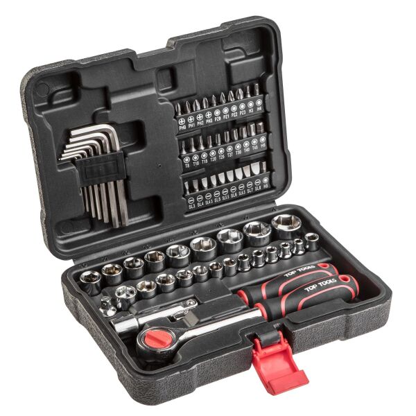 

Набор торцевых гаечных ключей Top Tools 3/8, 63 ед.