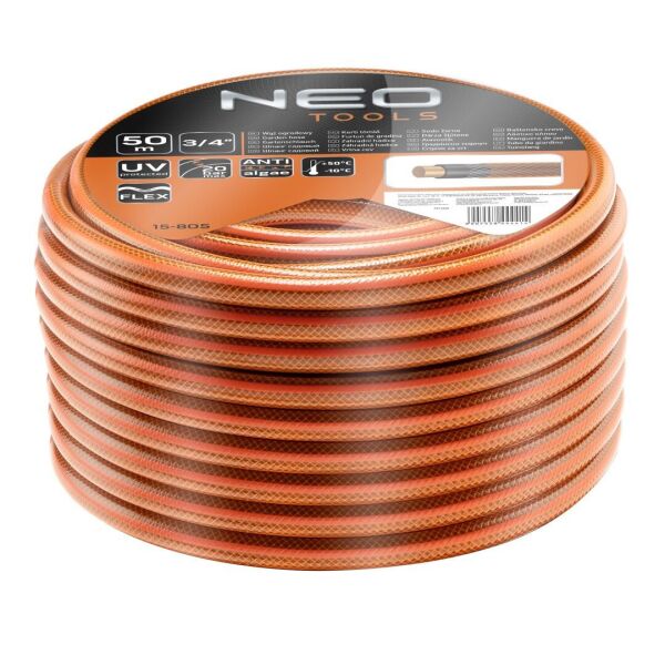 

Шланг садовый NEO 3/4" x 50 m, 4-слой. Economic -10°C / +60°C, 8(max20)bar
