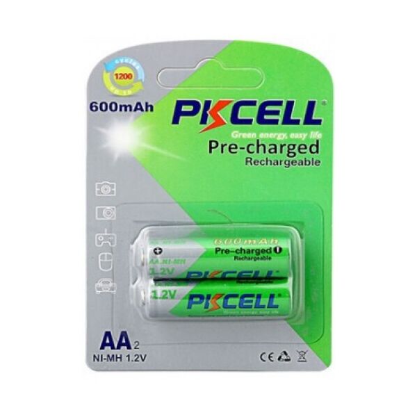 

Аккумулятор PKCELL 1.2V AA 600mAh NiMH Already Charged, 2 штуки в блистере цена за блистер, Q12
