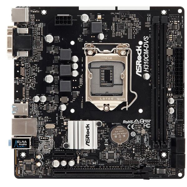 

Материнская плата ASRock H310CM-DVS s1151 H310 2xDDR4 DVI-VGA mATX