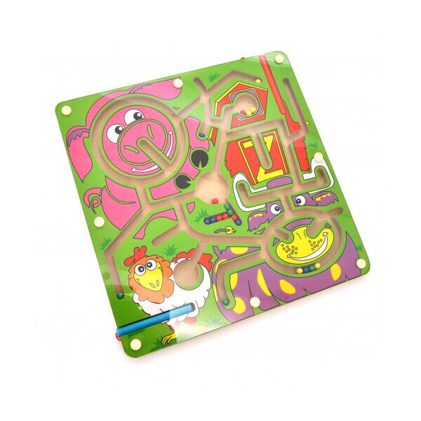

Игрушка-лабиринт QZM- 001 Farm Maze на деревянной доске с магнитными шариками и магнитными палочками