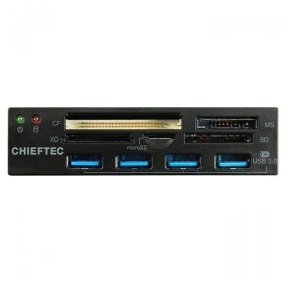 

Кардридер CHIEFTEC для 3.5" отсеков корпусов, внутренний,All-in-One,3xUSB3.0,1xUSB Type-C,RETAIL