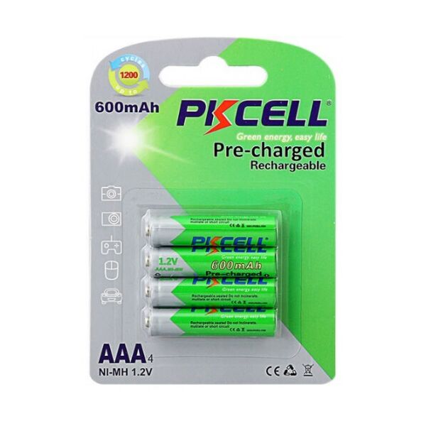 

Аккумулятор PKCELL 1.2V AAA 600mAh NiMH Already Charged, 4 штуки в блистере цена за блистер, Q12