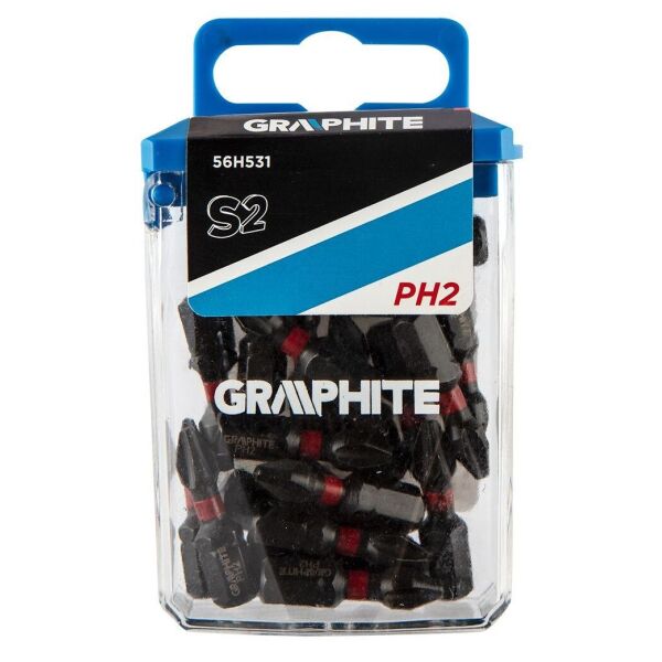 

Биты ударные Graphite 56H531 PH2 x 25 мм, 20 шт.