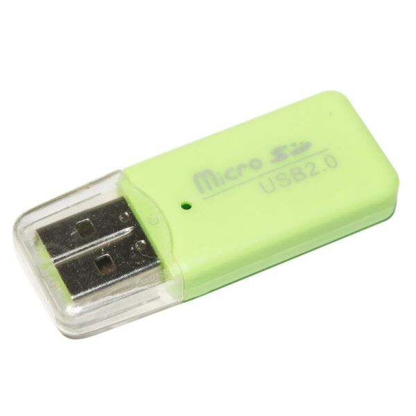 

Кардридер универсальный MERLION CRD-1GR TF - Micro SD, USB2.0, Green