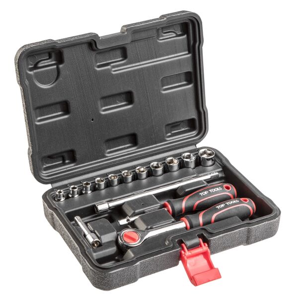 

Набор торцевых гаечных ключей Top Tools 1/4 ", 15 ед.