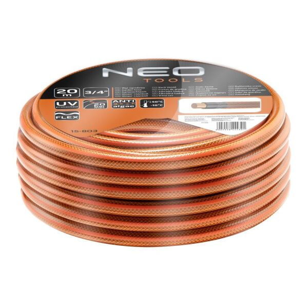 

Шланг садовый NEO 3/4" x 20 m, 4-слой. Economic -10°C / +60°C, 8(max20)bar