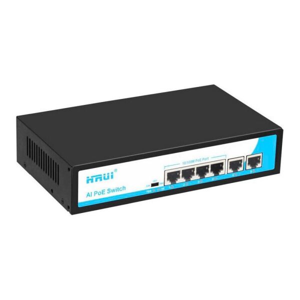 

POE коммутатор 6-портовый HongRui HR900-AF-42N молниезащита 6 кВ