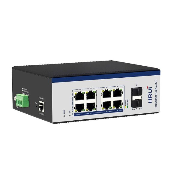 

POE коммутатор 10-ти портовый индустриальный управляемый HongRui HR600M-AFG-82F-SFP