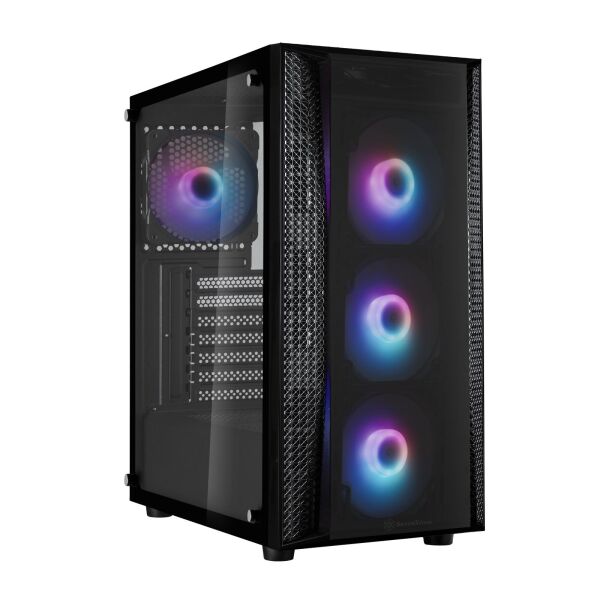 

Корпус SilverStone FARA FAB1B-PRO,MidT,USB 3.0*2,USB 2.0*1,4*120мм ARGB,стекло,безБП,черный