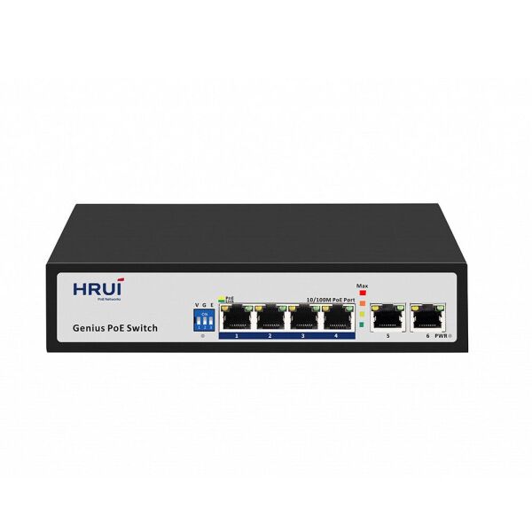 

POE коммутатор 6-ти портовый HongRui HR100-AF-42N