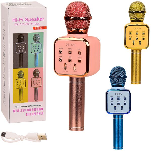 

Мікрофон караоке DS-878 usb-зарядка, 3 кольори (2000904265619)