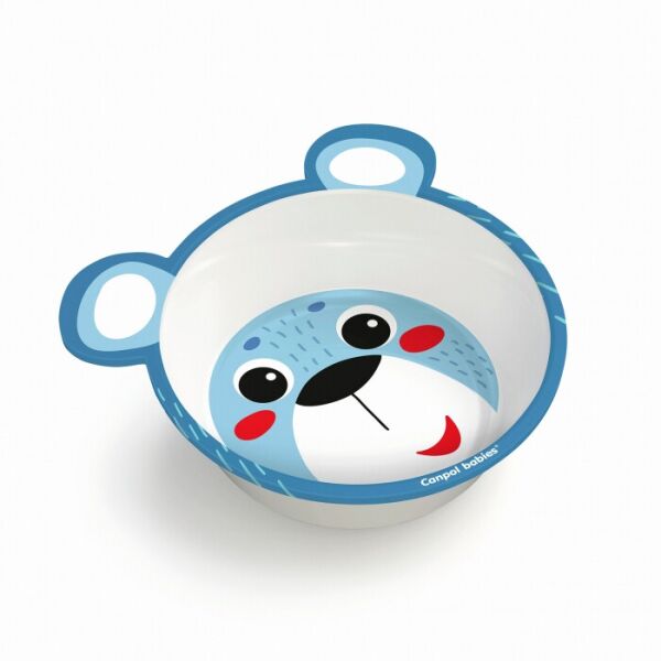 

Мисочка з меламiну антипідслизгова з вуш 4/520_blu Canpol babies (5903407045207)