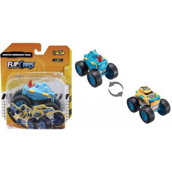 

Машинка-трансформер Flip Cars 2 в 1 Монстр-трак Носоріг EU463875A-03 (6911400404722)