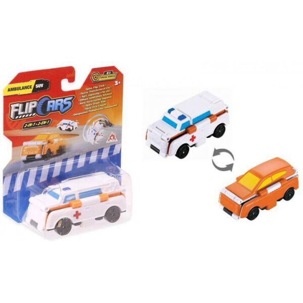 

Машинка-трансформер Flip Cars 2 в 1 Спецтранспорт, Швидка допомога і Позашляховик EU463875-06 (6911400389364)
