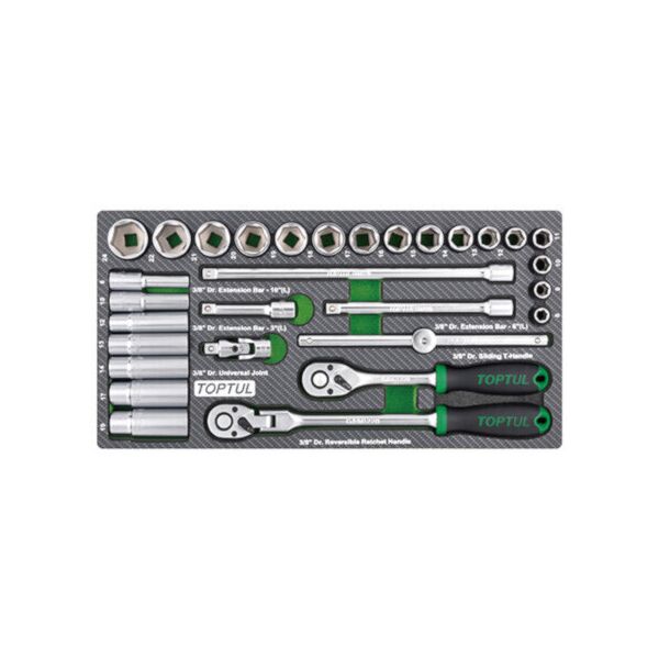 

Трещотки и головки в ложементе 3/8 30ед. TOPTUL GEA3005