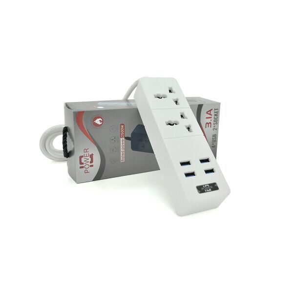 

Сетевой фильтр ТВ-Т07, 2 розетки + 4 USB, 2 м, сечение 3х0,75мм, 2500W, White, Box