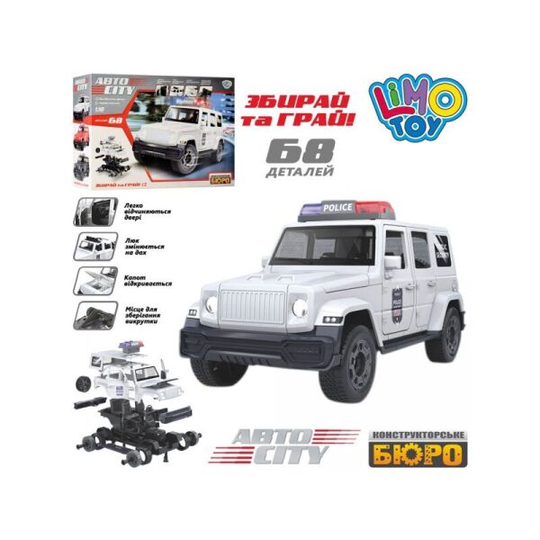 

Конструктор KB057 машина 22 см, 1:18, полиц, 68 дет, св, бат-таб, в кор (2000903662426)