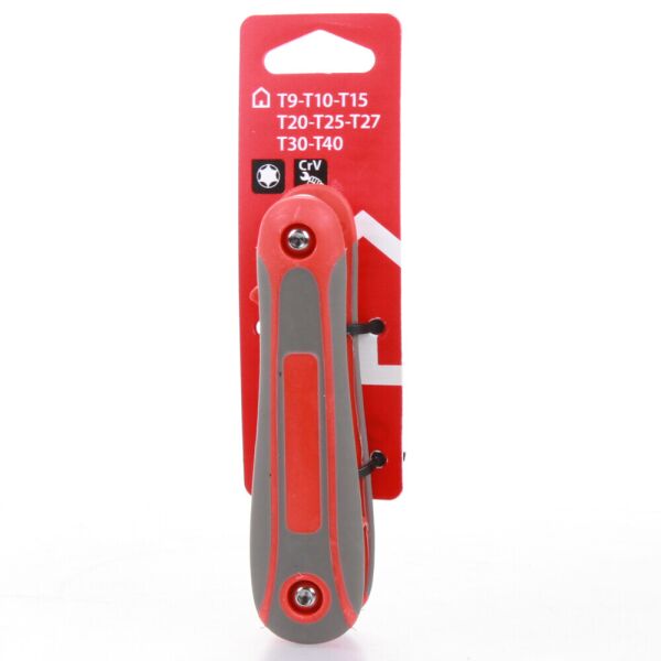 

Набор шестигранных ключей Auchan Т9 – Т40 мм CrV, 8 шт/уп