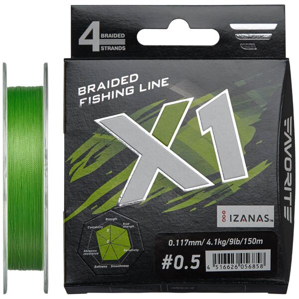 

Шнур Favorite X1 PE 4x 150m 1.5/0.205mm 25lb/11.3kg (1693-11-32)