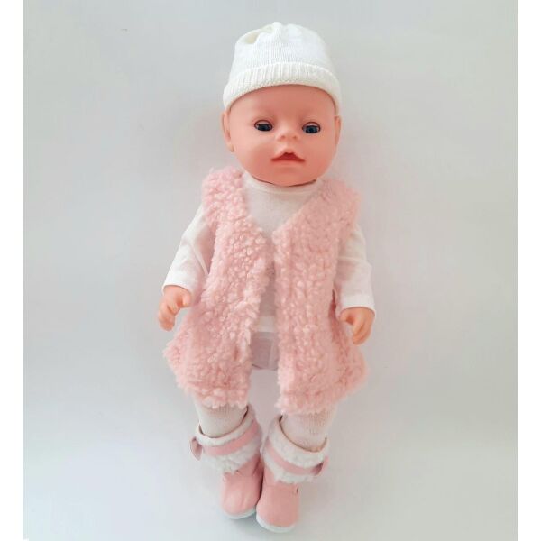 

Одежда для Baby Born / Беби Бона 40 - 43 см зимний розовый набор штаны кофта жилет шапка сапоги