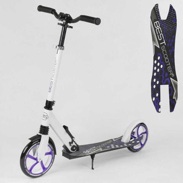 

Самокат детский Best Scooter с PU колесами, зажимом руля и 1 амортизатором White/Purple (88916)