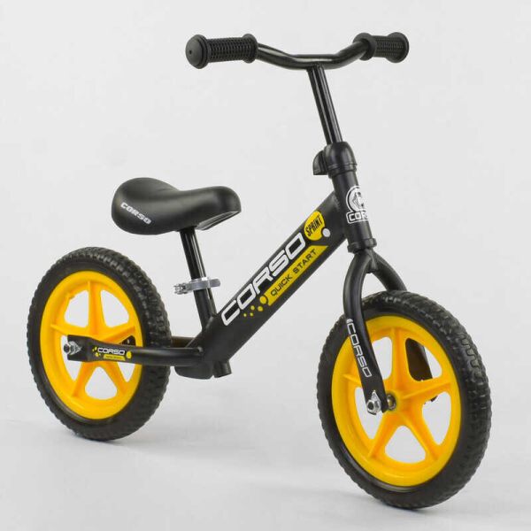 

Велобег детский с колёсами EVA (Пена) "CORSO" Black/Yellow (86917)
