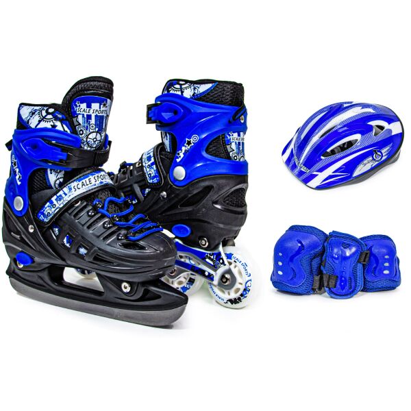 

Комплект ролики-коньки с защитой 2in1 Scale Sport. Dark blue (размер 34-37) 806525848