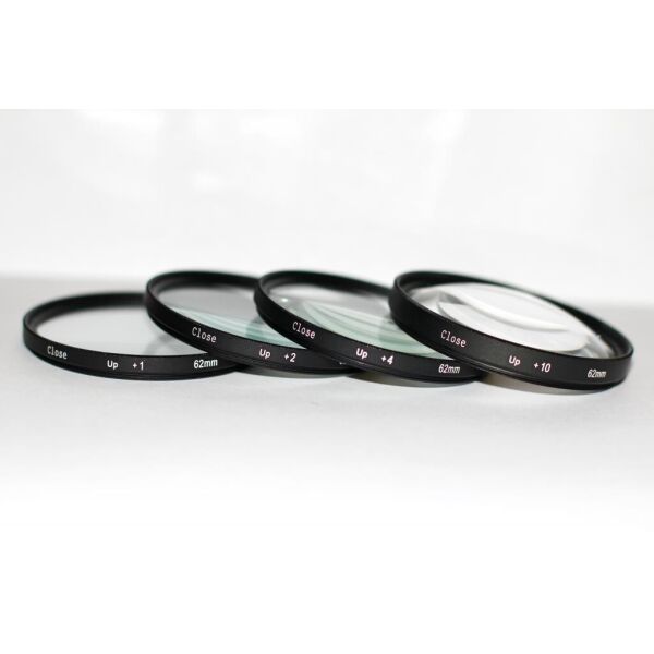 

Набор светофильтров - макролинз CLOSE UP +1 +2 +4 +10 диаметром 62mm - 4 штуки
