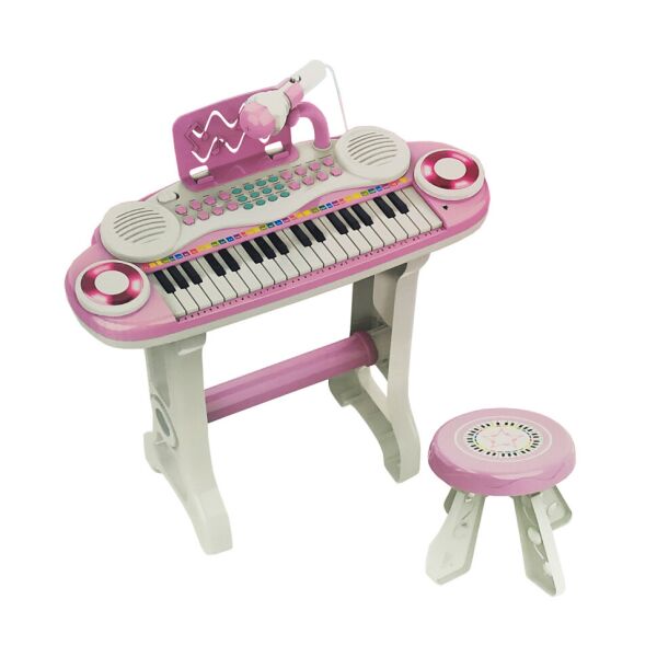 

Синтезатор игрушечный на ножках 860F стульчик, микрофон (Розовый)